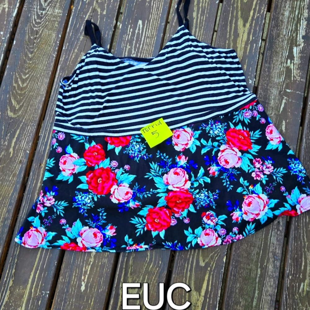 Torrid Stripe and Floral Tank